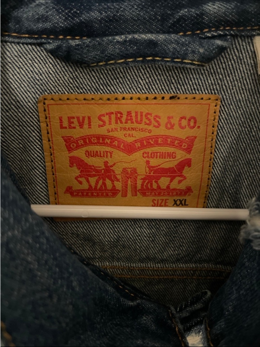 Levi's Blue Distressed Denim Shacket - Picture 3 of 3